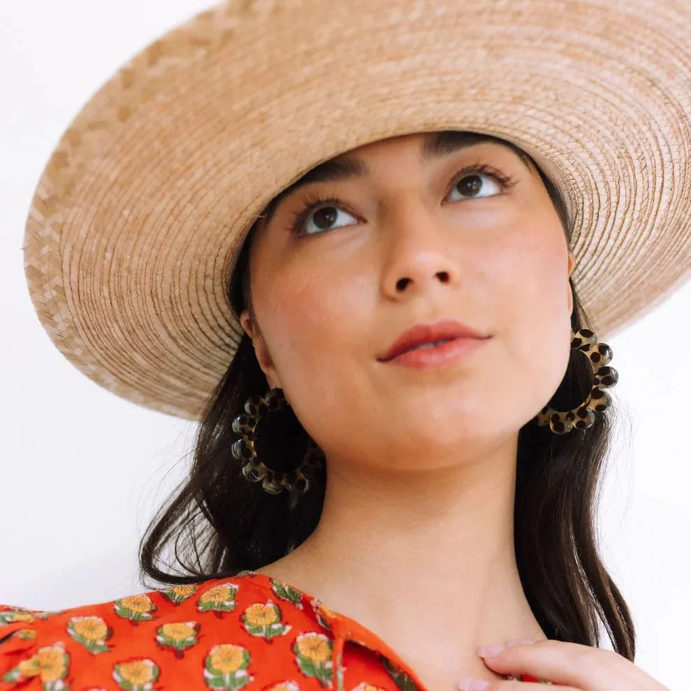 Tortoise Flower Outline Hoops