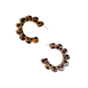 Tortoise Flower Outline Hoops