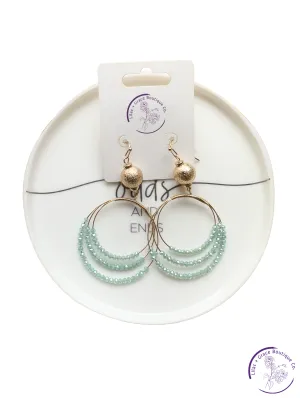 Triple Beaded Hoop Earrings
