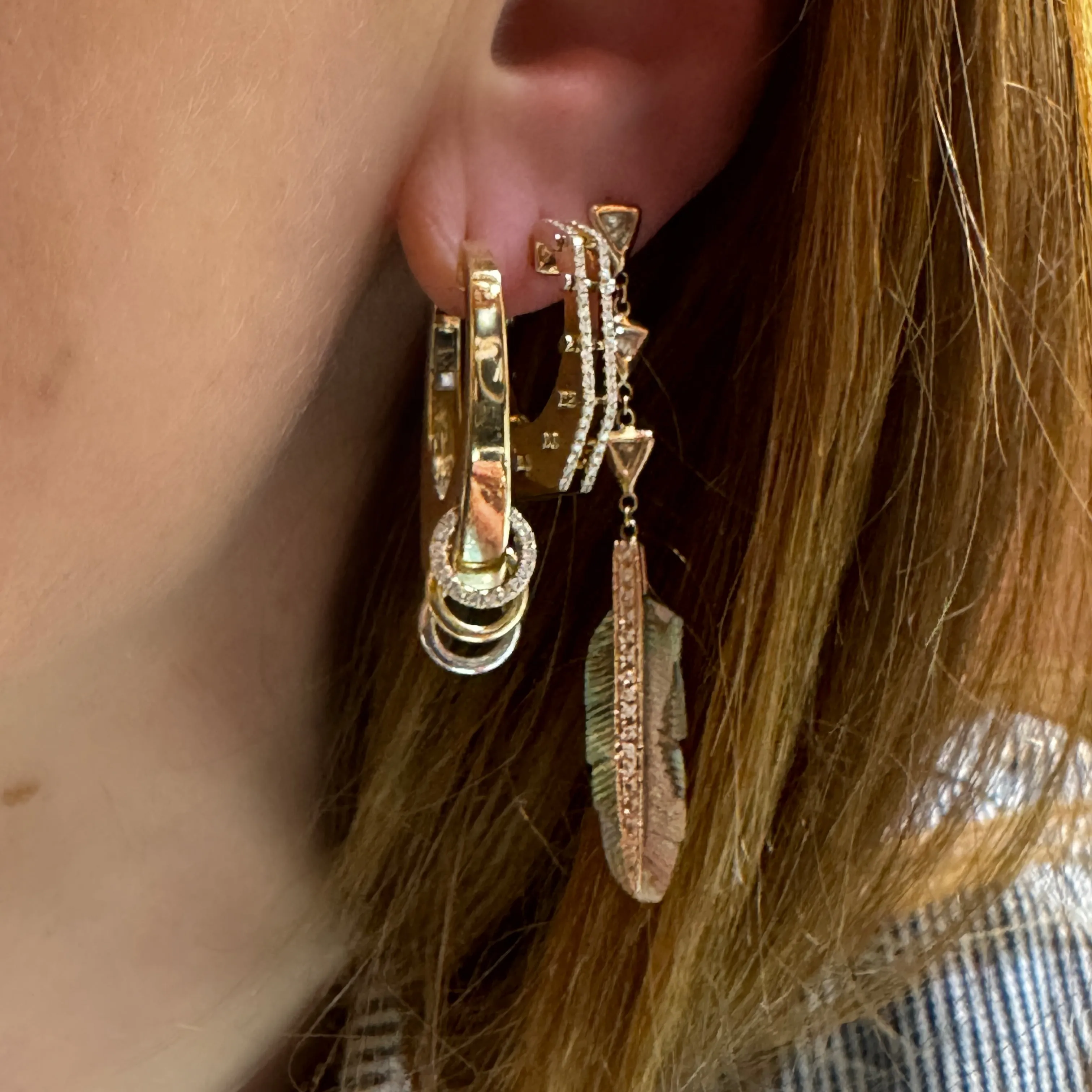 Two-Tone Nano Cyborg Hoop Earring