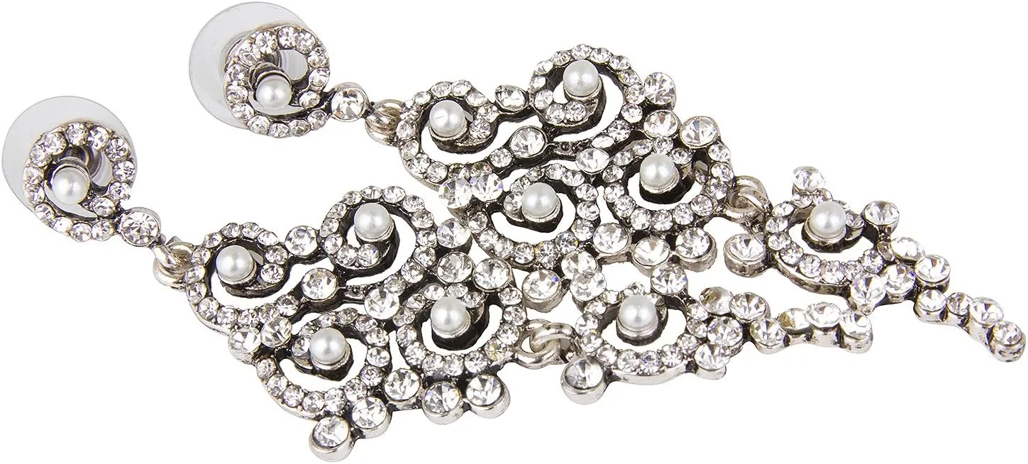 Vijiv Gatsby Earrings Art Deco Vintage 1920s Flapper Jewelry Accessories Party