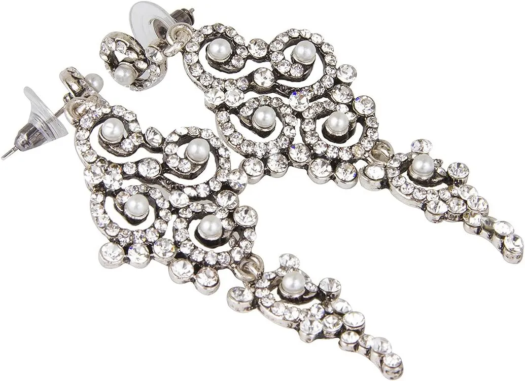 Vijiv Gatsby Earrings Art Deco Vintage 1920s Flapper Jewelry Accessories Party