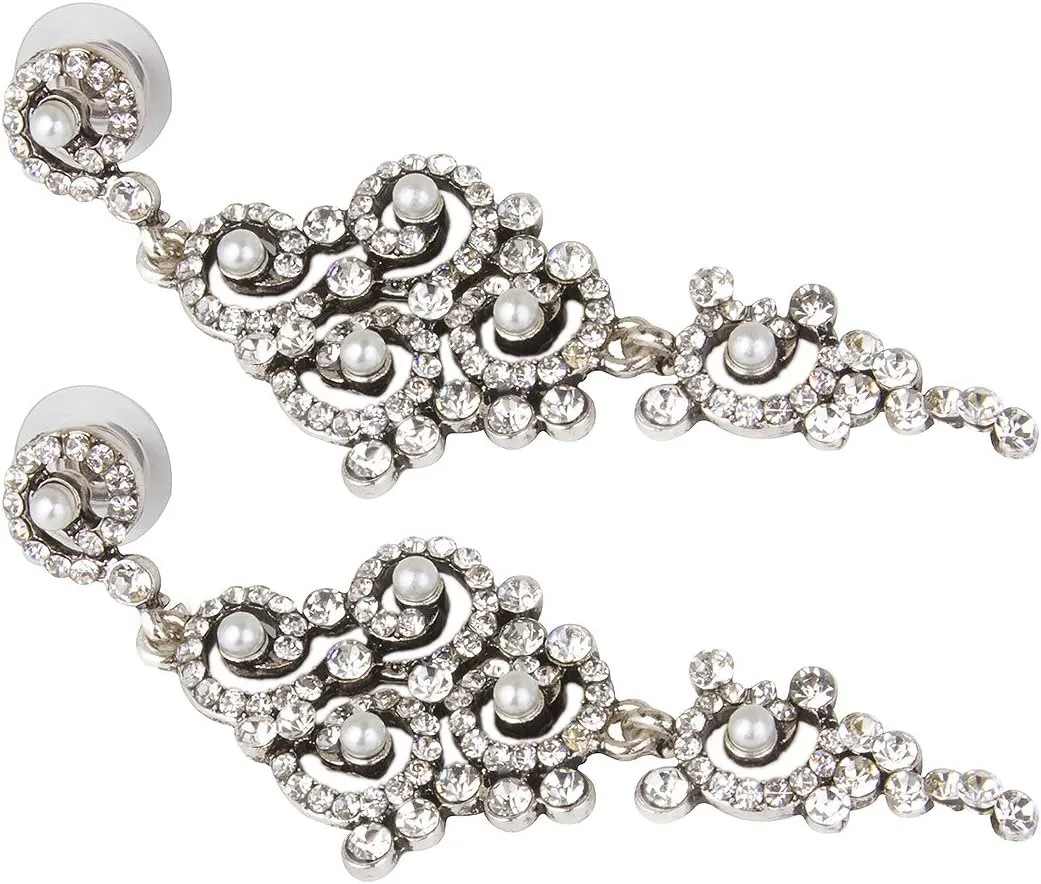 Vijiv Gatsby Earrings Art Deco Vintage 1920s Flapper Jewelry Accessories Party