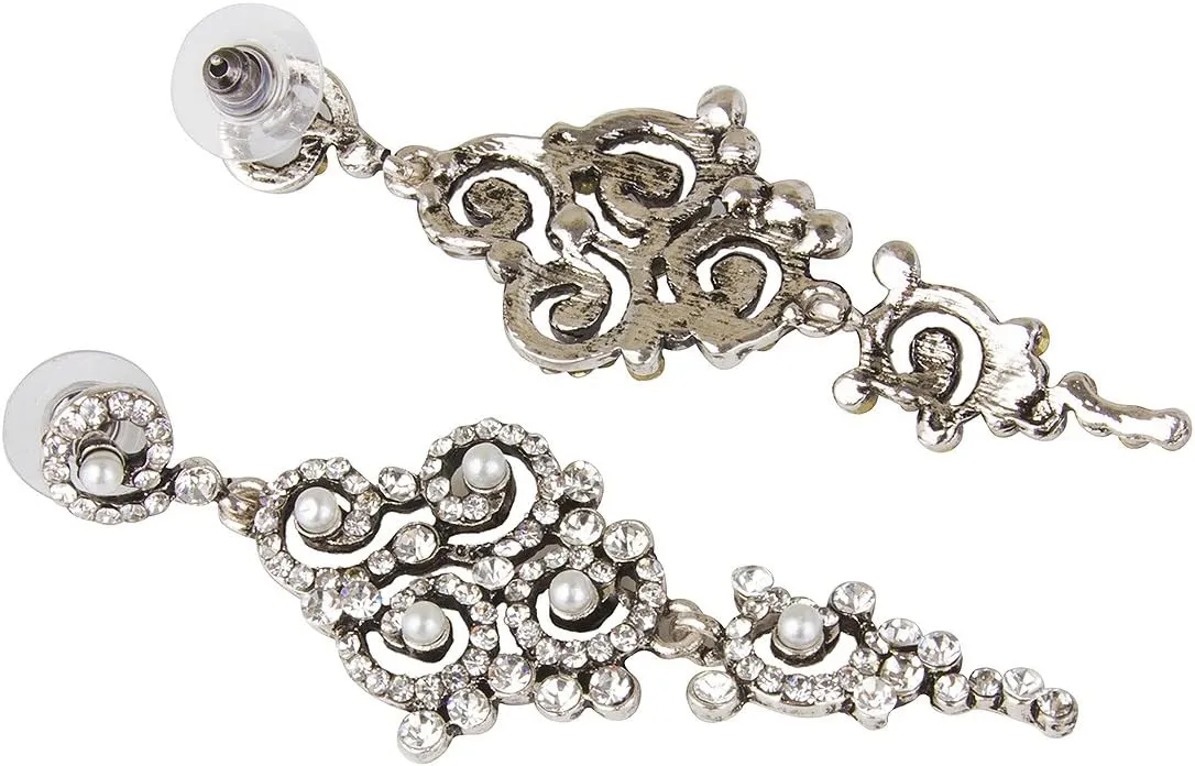 Vijiv Gatsby Earrings Art Deco Vintage 1920s Flapper Jewelry Accessories Party