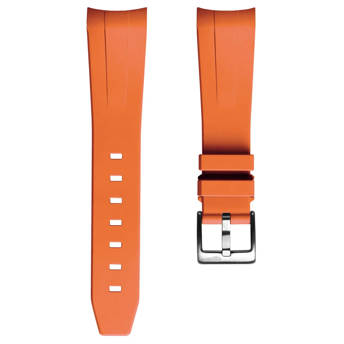 WatchGecko 41mm Tudor Black Bay Style Rubber Watch Strap -  Orange