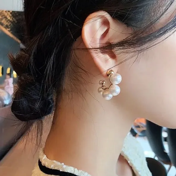 White and Gold Glamour Earrings
